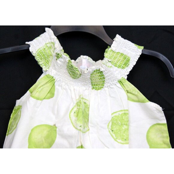 Trish Scully 2pc Outfit Sz 6 Tank Top Pants Lime Summer Shirred Neck Fruit Tent - Picture 3 of 16